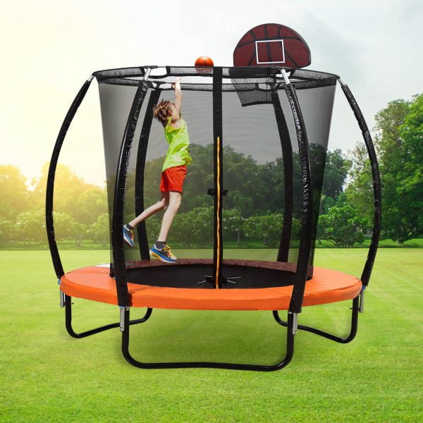Trampoline Round Trampolines Mat Springs Net Safety Pads Cover Basketball – 6 FT