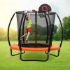 Trampoline Round Trampolines Mat Springs Net Safety Pads Cover Basketball – 8 ft