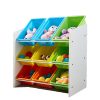 9 Bins Kids Toy Box Bookshelf Organiser Display Shelf Storage Rack Drawer