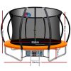Trampoline Round Trampolines With Basketball Hoop Kids Present Gift Enclosure Safety Net Pad Outdoor – 10ft, Orange