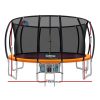 Trampoline Round Trampolines With Basketball Hoop Kids Present Gift Enclosure Safety Net Pad Outdoor – 16ft, Orange