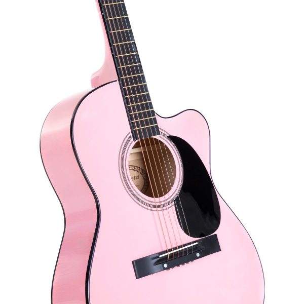 Karrera Acoustic Cutaway 40in Guitar – Pink