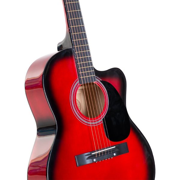 Karrera Acoustic Cutaway 40in Guitar – Red