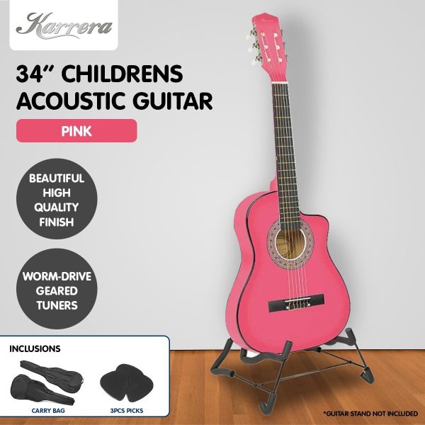 Karrera Childrens Acoustic Guitar Kids – Pink