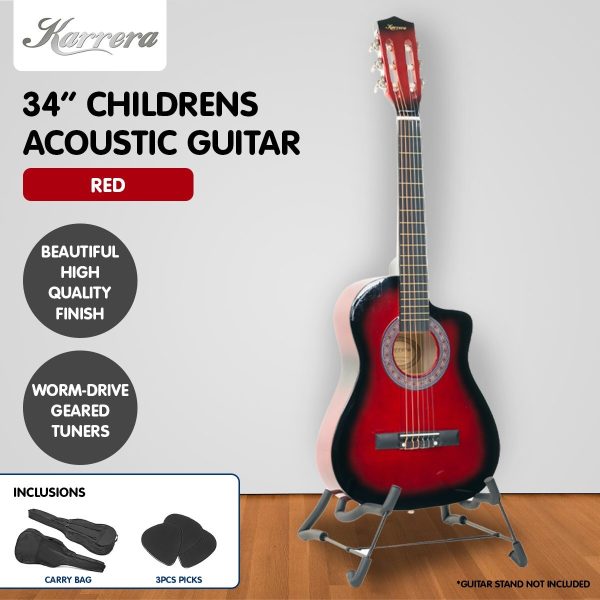 Karrera Childrens Acoustic Guitar Kids – Red