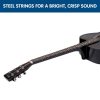 Karrera 38in Pro Cutaway Acoustic Guitar with Bag Strings – Black