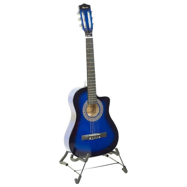 Karrera 38in Pro Cutaway Acoustic Guitar with Bag Strings – Blue Burst