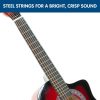 Karrera 38in Pro Cutaway Acoustic Guitar with Bag Strings – Red Burst