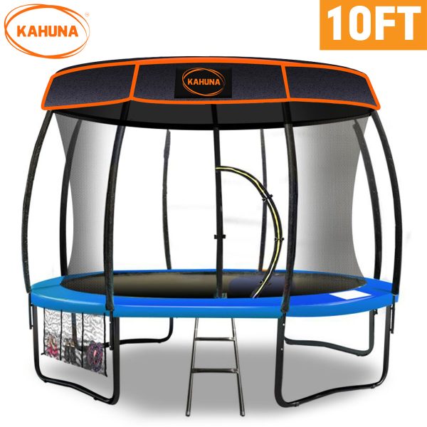Kahuna Trampoline with  Roof – 10 FT, Blue