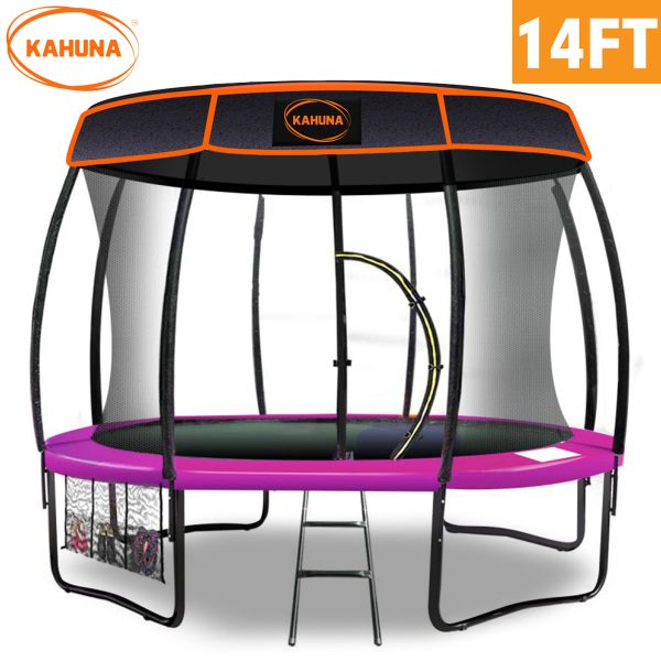 Kahuna Trampoline with  Roof – 14 FT, Pink