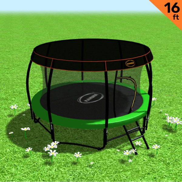Kahuna Trampoline with  Roof – 16 FT, Green