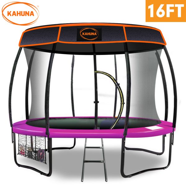 Kahuna Trampoline with  Roof – 16 FT, Pink