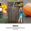 Kahuna Pro Trampoline with Mat, Reversible Pad, Basketball Set – 8 ft