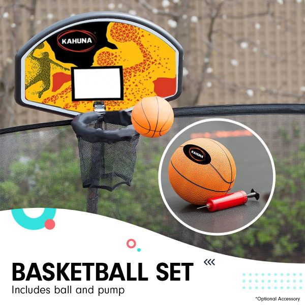 Kahuna Springless Trampoline with Basketball Set – 10 FT