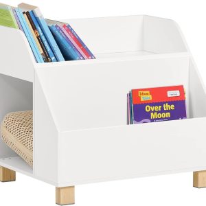 Kids Storage Bookcase 3 Compartments, White