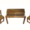 Hardwood study desk and 2 standard chairs