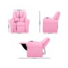Kids Recliner Chair PU Leather Sofa Lounge Couch Children Armchair – Pink