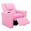 Kids Recliner Chair PU Leather Sofa Lounge Couch Children Armchair – Pink