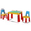 3PCS Kids Table and Chairs Set Activity Toys Storage Box Desk Blocks