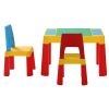 3PCS Kids Table and Chairs Set Activity Toys Storage Box Desk Blocks