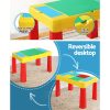 3PCS Kids Table and Chairs Set Activity Toys Storage Box Desk Blocks