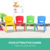 Kids Chairs Set Plastic Set of 4 Activity Study Chair 50KG