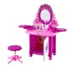 Kids Pretend Makeup Play Set Dressing Table Chair Girls Toys Children