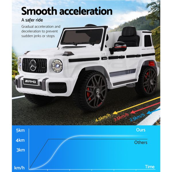 Mercedes-Benz Kids Ride On Car Electric AMG G63 Licensed Remote Cars 12V – White