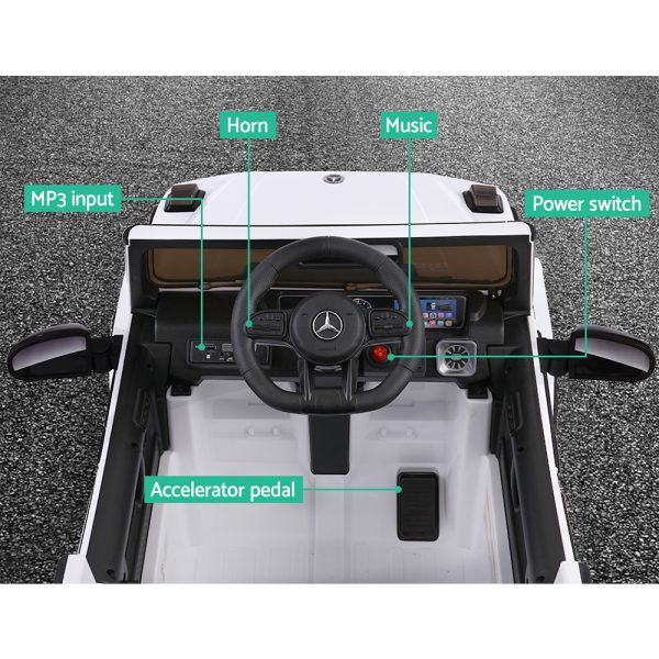 Mercedes-Benz Kids Ride On Car Electric AMG G63 Licensed Remote Cars 12V – White