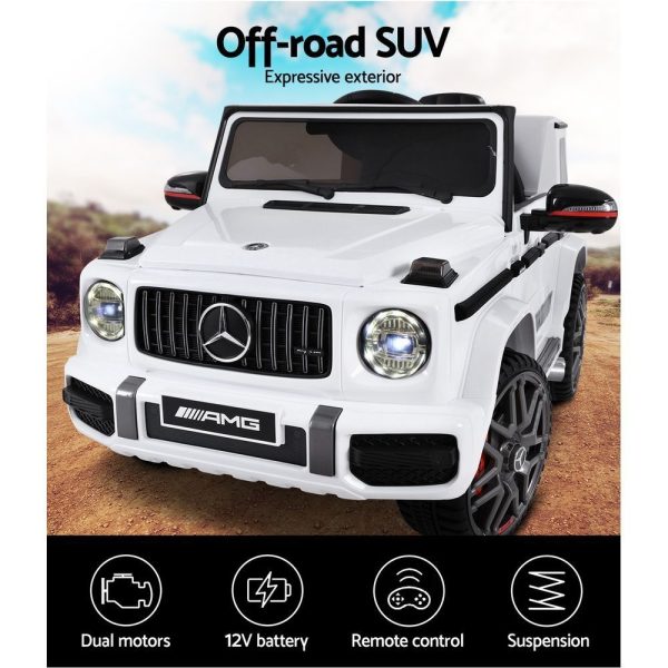 Mercedes-Benz Kids Ride On Car Electric AMG G63 Licensed Remote Cars 12V – White