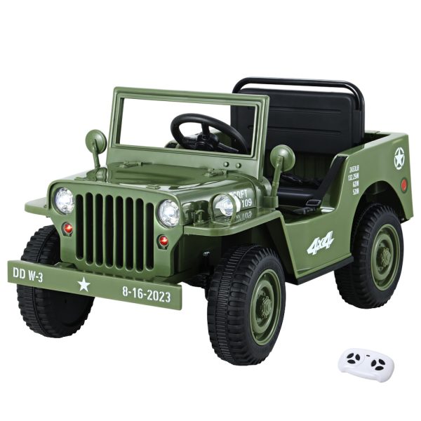 Kids Ride On Car Off Road Military Toy Cars 12V – Olive