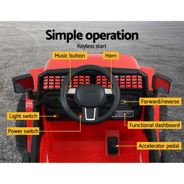 Kids Ride On Car Electric 12V Car Toys Jeep Battery Remote Control – Red