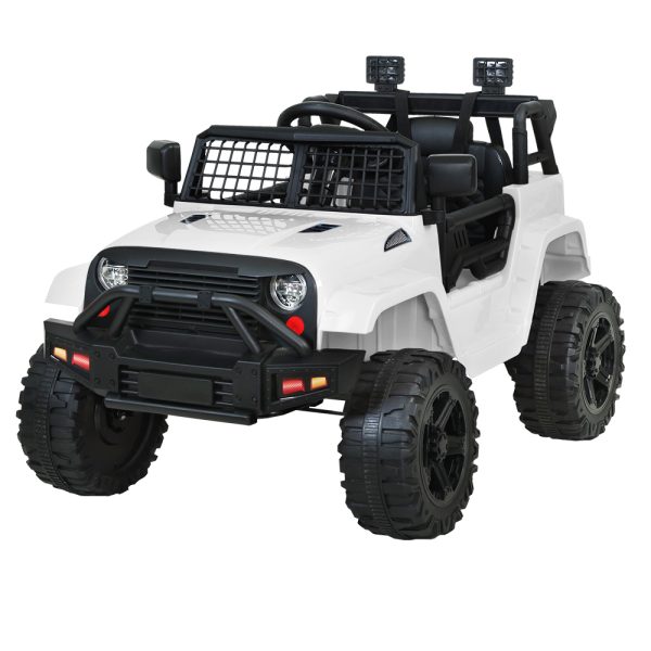 Kids Ride On Car Electric 12V Car Toys Jeep Battery Remote Control – White