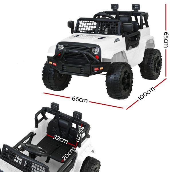 Kids Ride On Car Electric 12V Car Toys Jeep Battery Remote Control – White