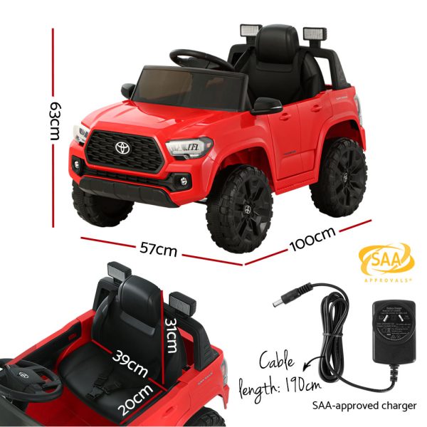 Toyota Ride On Car Kids Electric Toy Cars Tacoma Off Road Jeep 12V Battery – Red