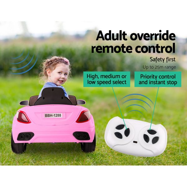 Kids Ride On Car Electric Toys 12V Battery Remote Control MP3 LED – Pink