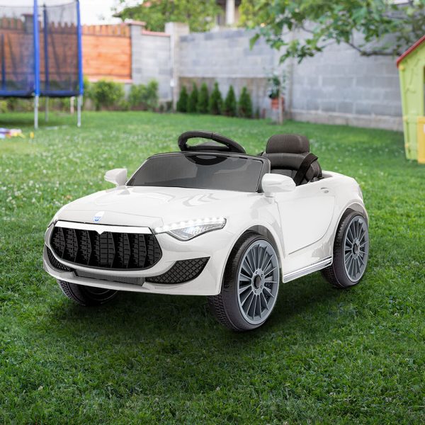 Kids Ride On Car Electric Toys 12V Battery Remote Control MP3 LED – White
