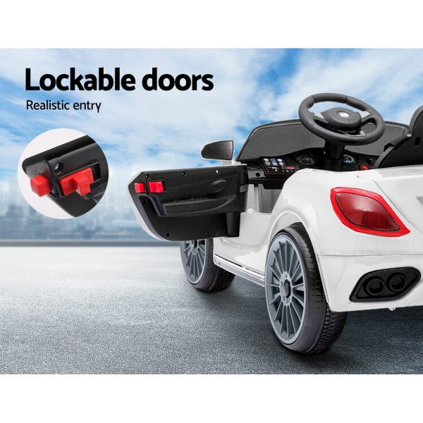 Kids Ride On Car Electric Toys 12V Battery Remote Control MP3 LED – White