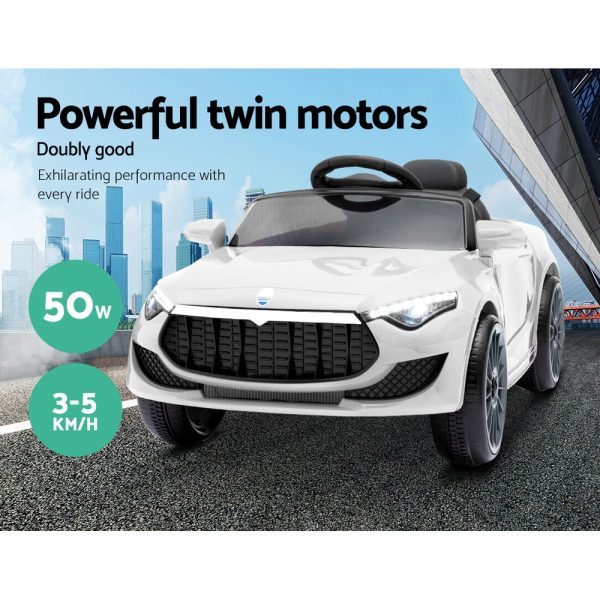 Kids Ride On Car Electric Toys 12V Battery Remote Control MP3 LED – White