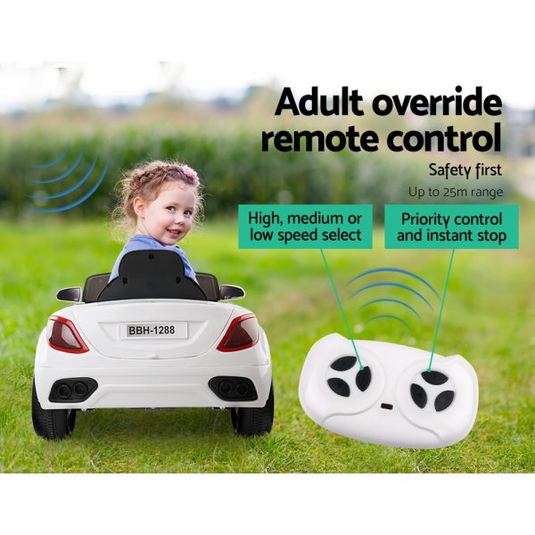 Kids Ride On Car Electric Toys 12V Battery Remote Control MP3 LED – White