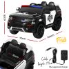 Kids Ride On Car Electric Patrol Police Toy Cars Remote Control 12V – Black