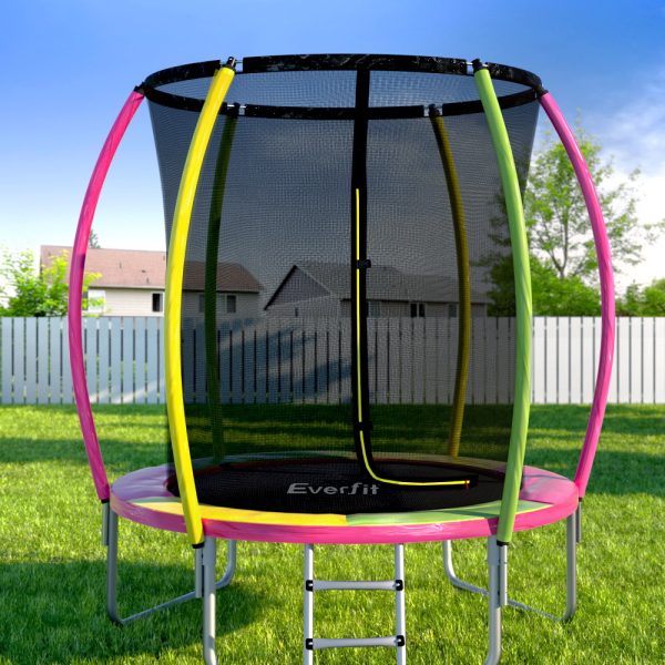 6FT Trampoline for Kids w/ Ladder Enclosure Safety Net Rebounder Colors