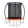 6FT Trampoline for Kids w/ Ladder Enclosure Safety Net Rebounder Orange