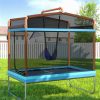 6FT Trampoline for Kids w/ Enclosure Safety Net Swing Rectangle Orange