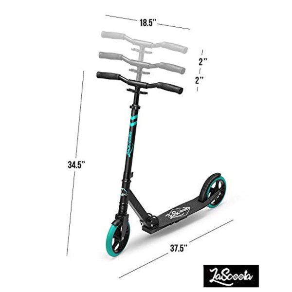 Lascoota Pulse Kick Push Commuter Scooter Teen Adult Aqua