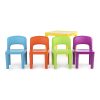 Kids Plastic 5-Piece Table & 4 Chairs Set (Multicoloured)