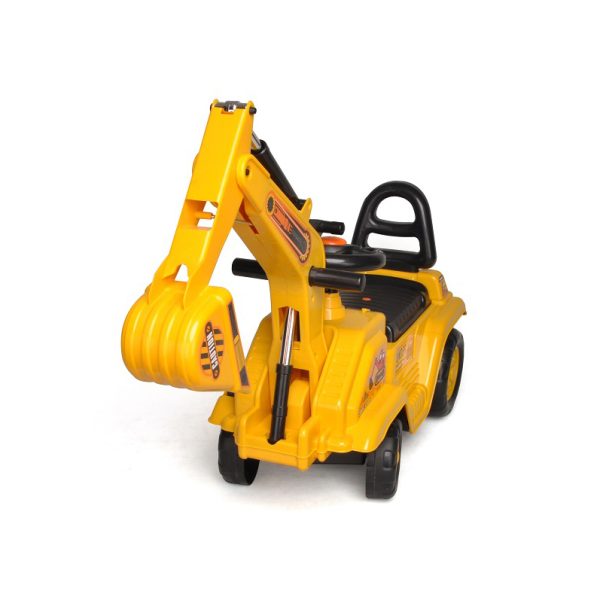 Ride-on Children’s Excavator (Yellow) w/ Dual Operation Levers to Scoop