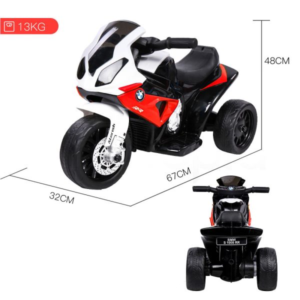 ROVO KIDS Ride On Motorcycle Licensed BMW S1000RR Electric Motorbike Police Red