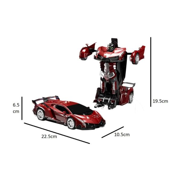 Transform Car Robot Sport Car with Remote Control (Red) GO-TCR-104-FM