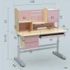 Height Adjustable Children Kids Ergonomic Study Desk Only 120cm AU – Pink, With Chair